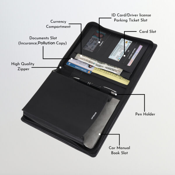 Leather folder for documents – professional business file organizer