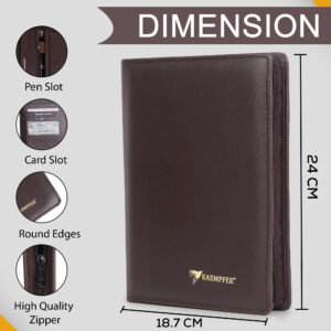 Leather folder for documents – professional business file organizer