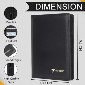 Leather folder for documents – professional business file organizer