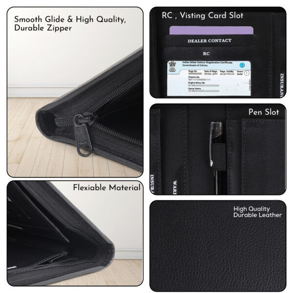 Leather folder for documents – professional business file organizer