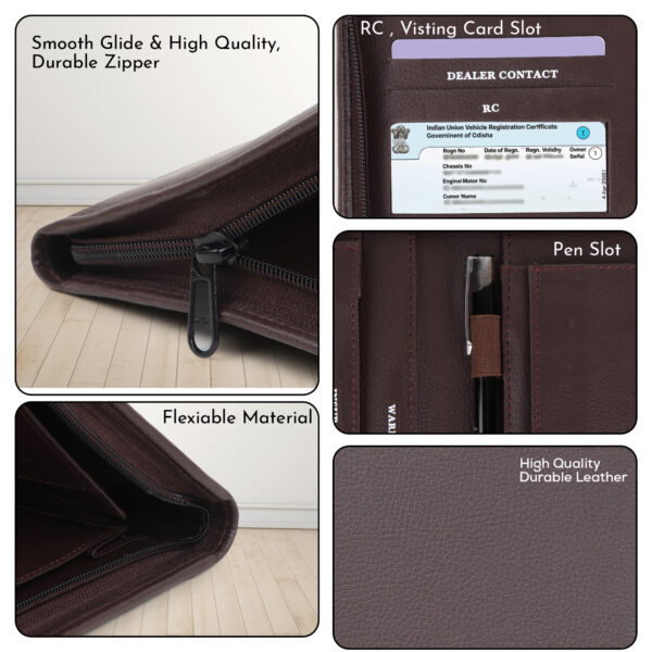 Leather folder for documents – professional business file organizer