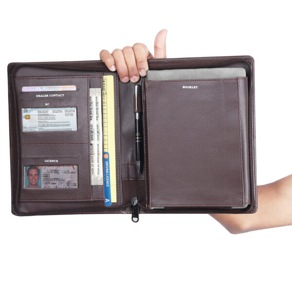 Leather folder for documents – professional business file organizer