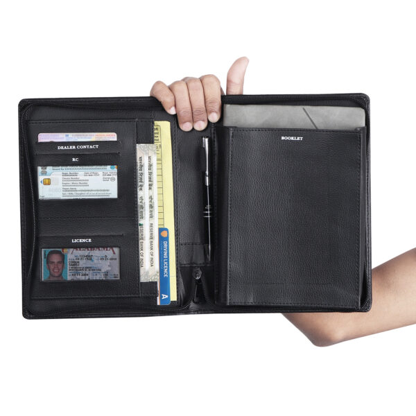 Leather folder for documents – professional business file organizer